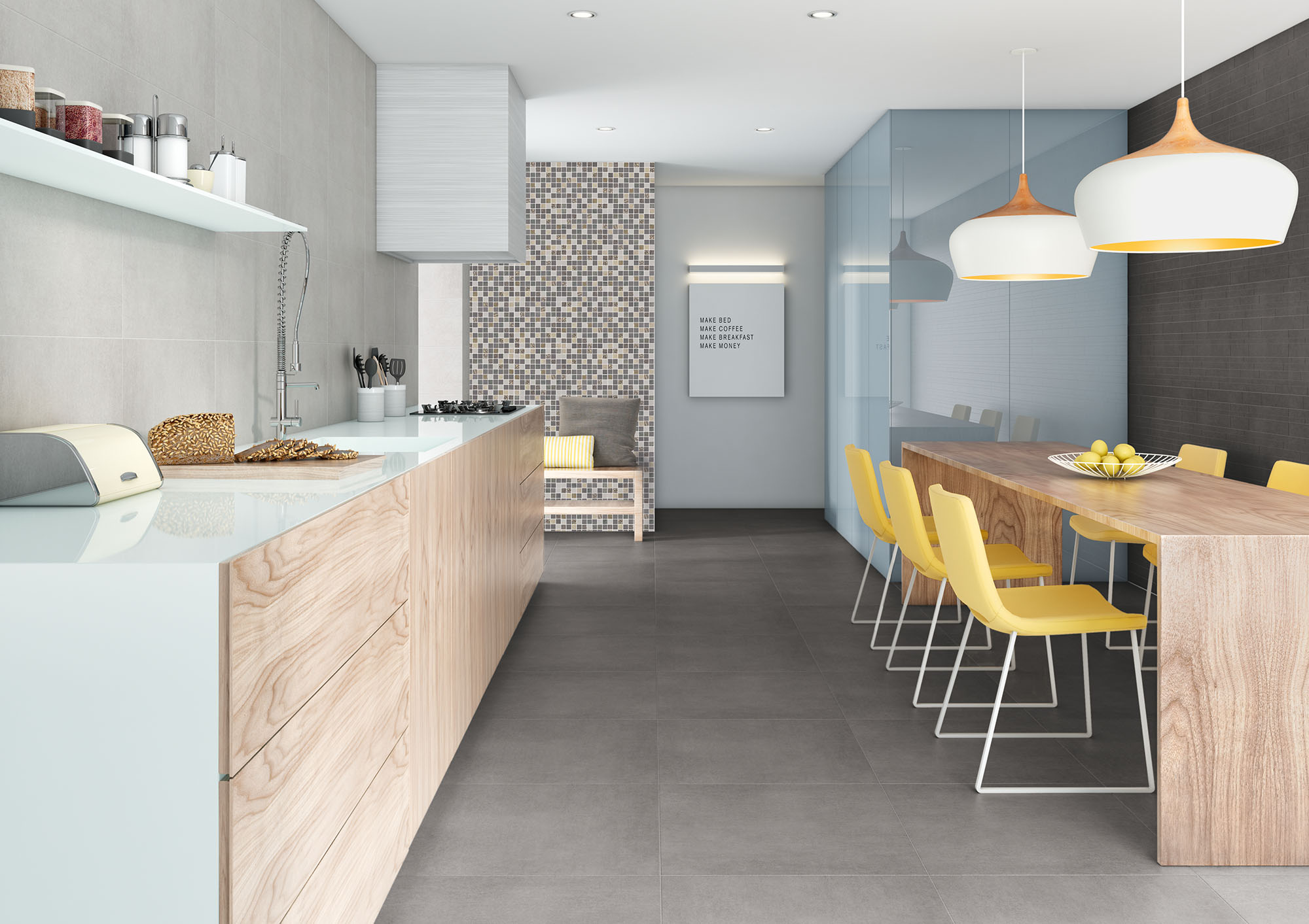 Inspiration sol maison Anzile Carrelage - effet béton - grès cérame - gris - imitation béton - ciment - design - Pavigres_Rayon