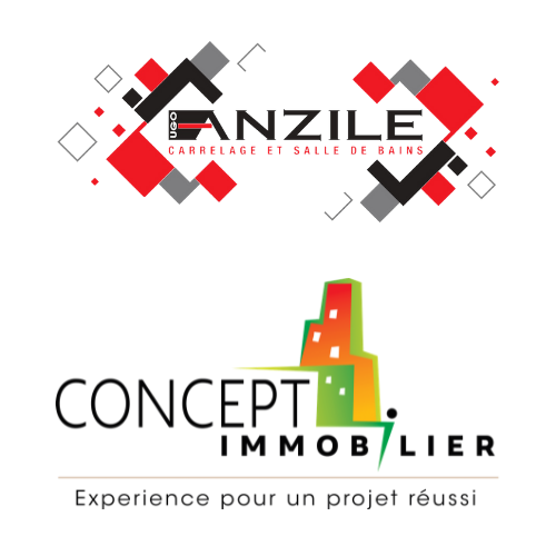 Anzile Carrelage logo et Concept Immobilier