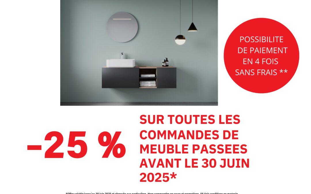 -25 % sur vos meubles de salle de bain jusqu’au 30 juin 2025