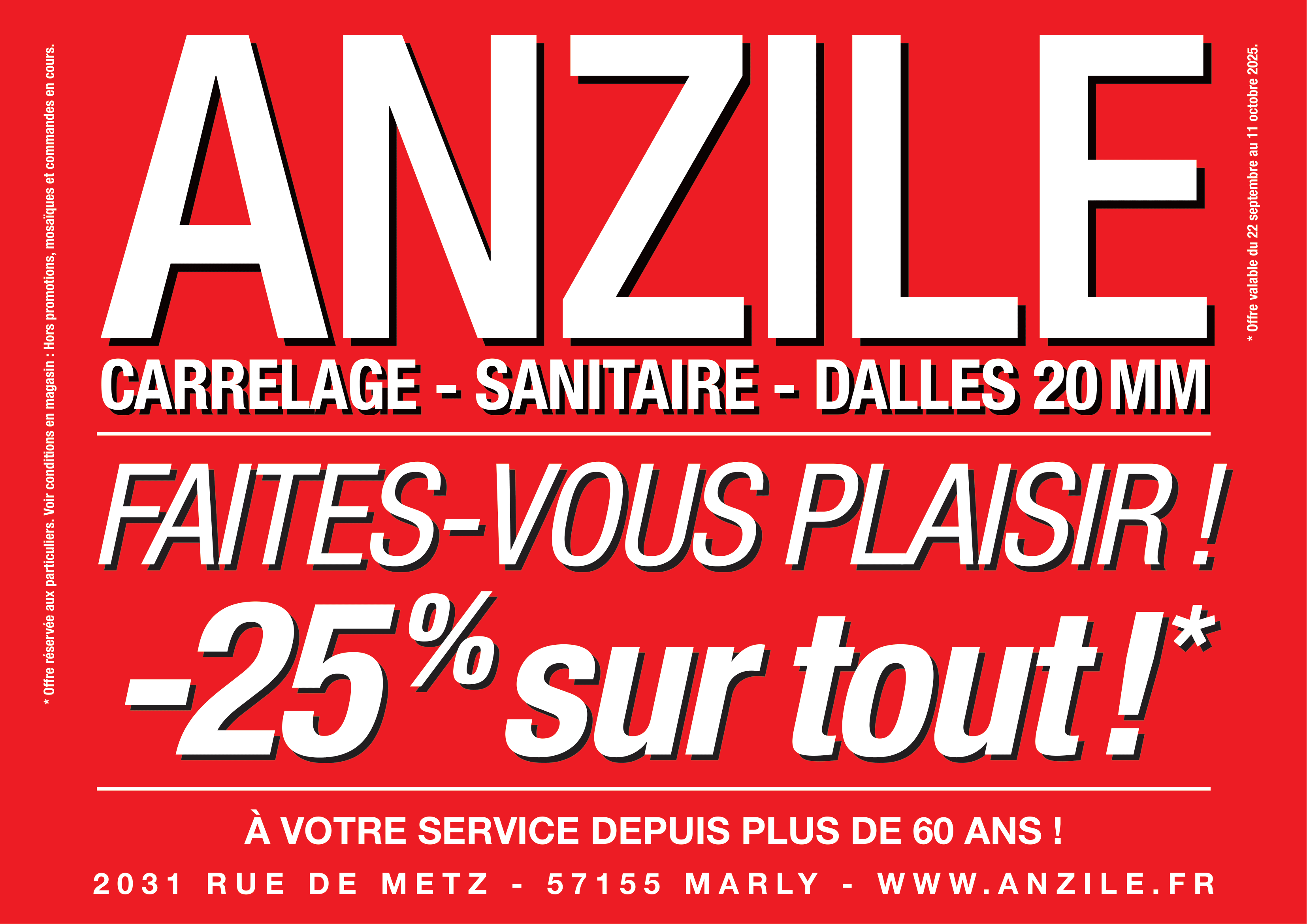 AFFICHE PROMO SUR TOUT LE MAGASIN